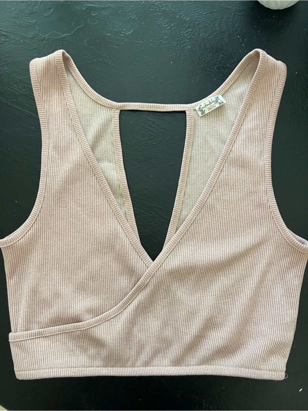 Free People Ribbed Wrap Tank Top in Blush